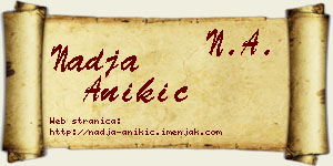 Nadja Anikić vizit kartica